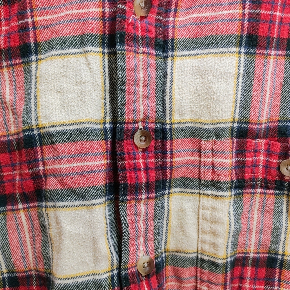 Woolrich Red & Tan Plaid Outdoor Hiking Fishing Flannel Casual Button Down Shirt - Picture 8 of 11